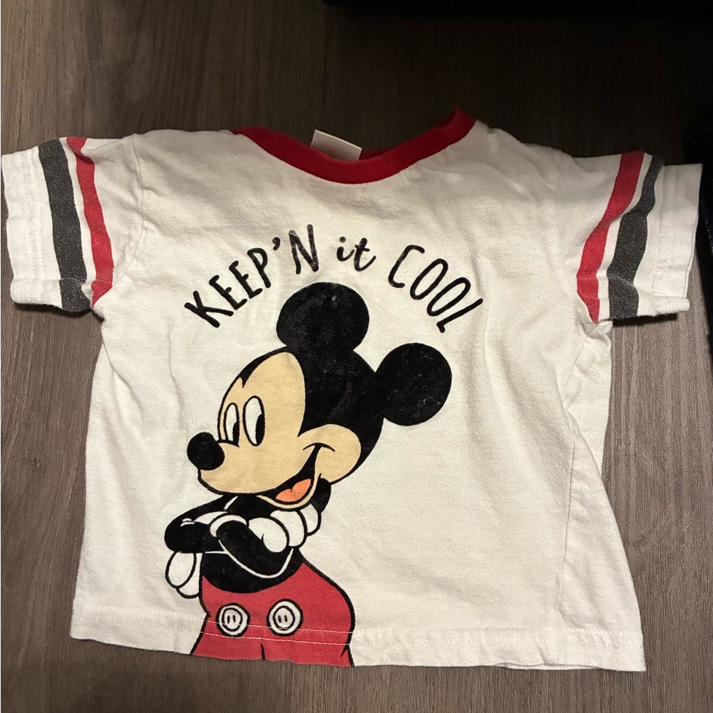 Disney Mickey Mouse Kids Tee - White, Black, and Red